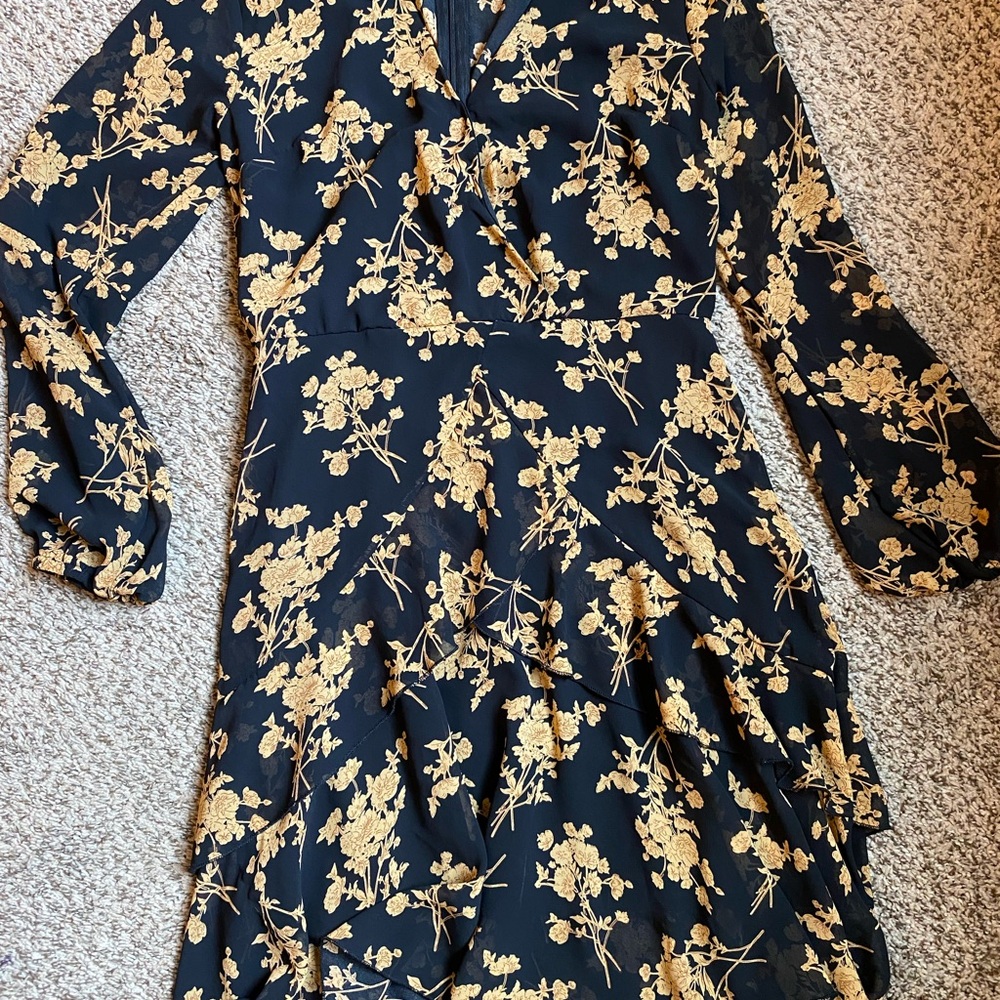 Elegant Black and Gold Floral Dress